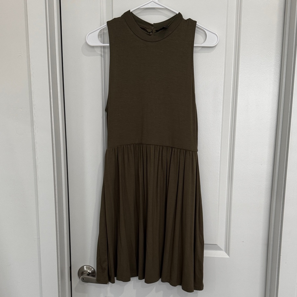 Sleeveless Olive Green Dress